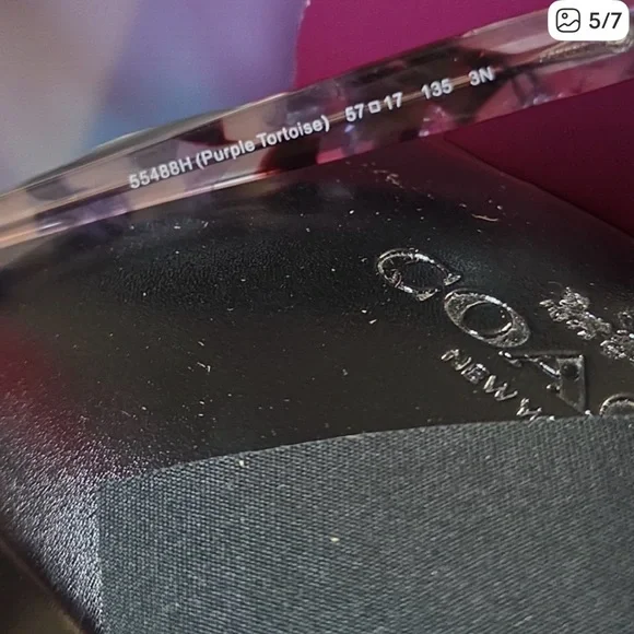 Coach Purple Tortoise Sunglasses For Women With Case EUC - Picture 5 of 7